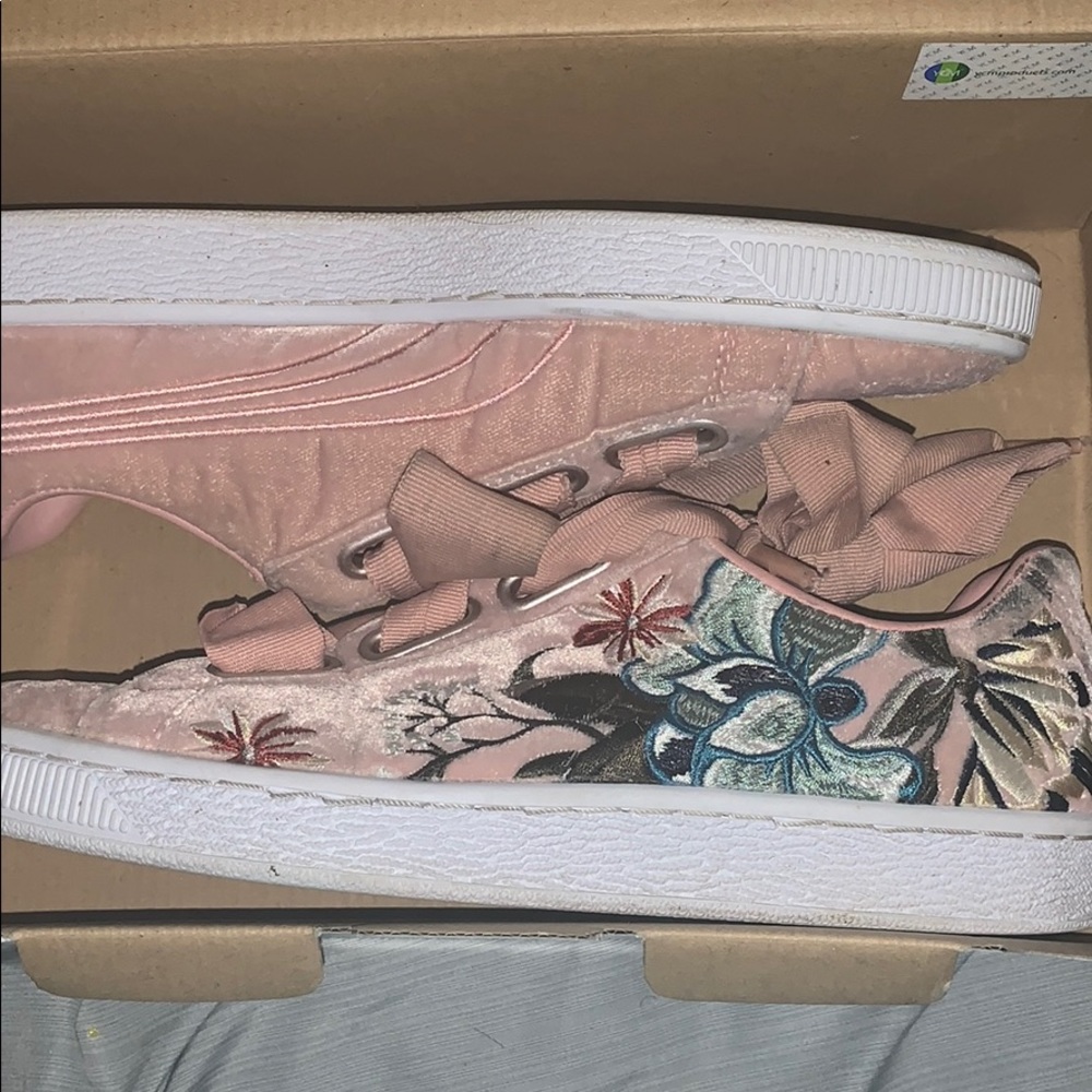 Puma Suede Pink Floral Shoe